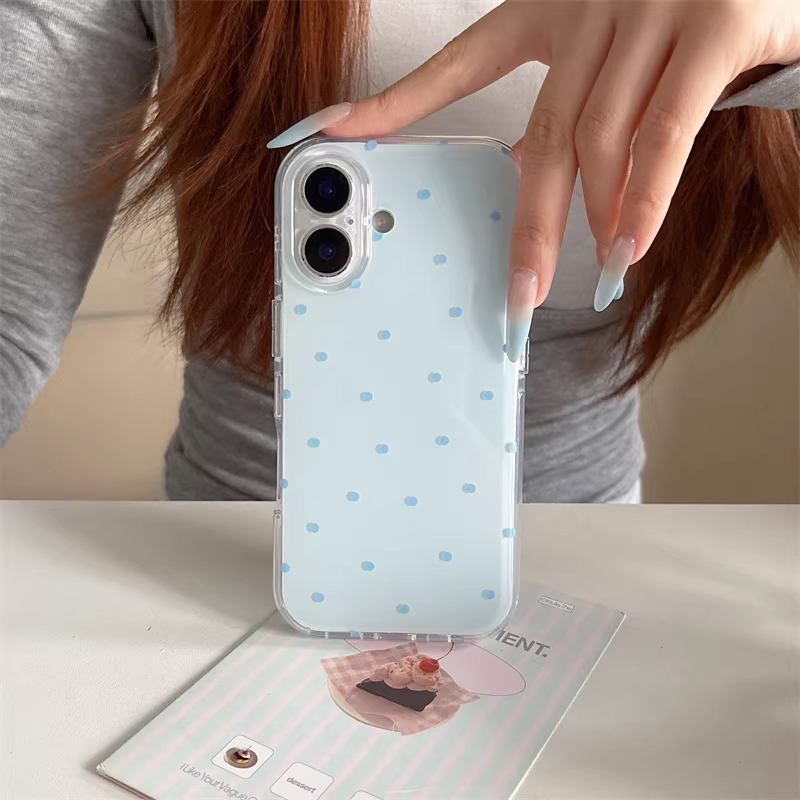 Korean Ins Girl Simple Blue Pi - Phone Cases Girly 评论和价格